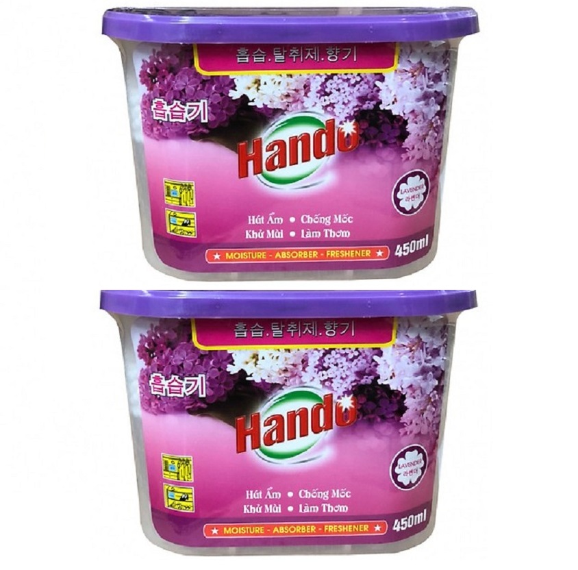 [HCM]Bộ 2 Bình hút ẩm chống ẩm mốc Hương Lavender Hando 450ml BHO43