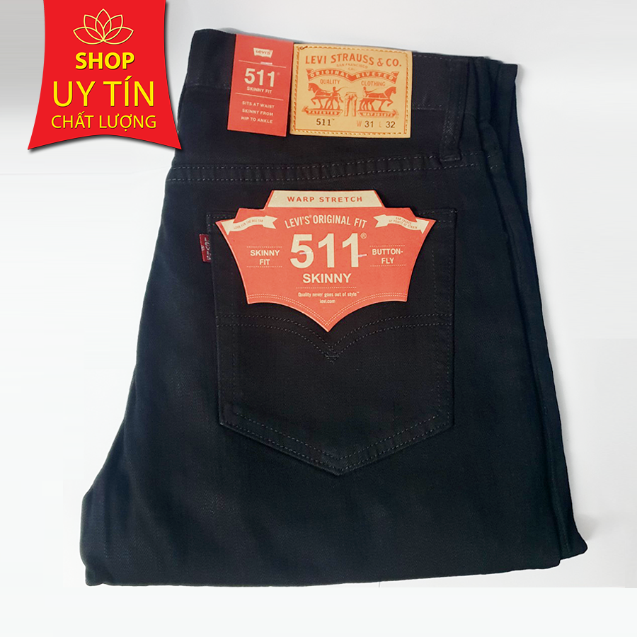 Quần Jean Nam Màu Đen Levis 511 Made in Cambodia