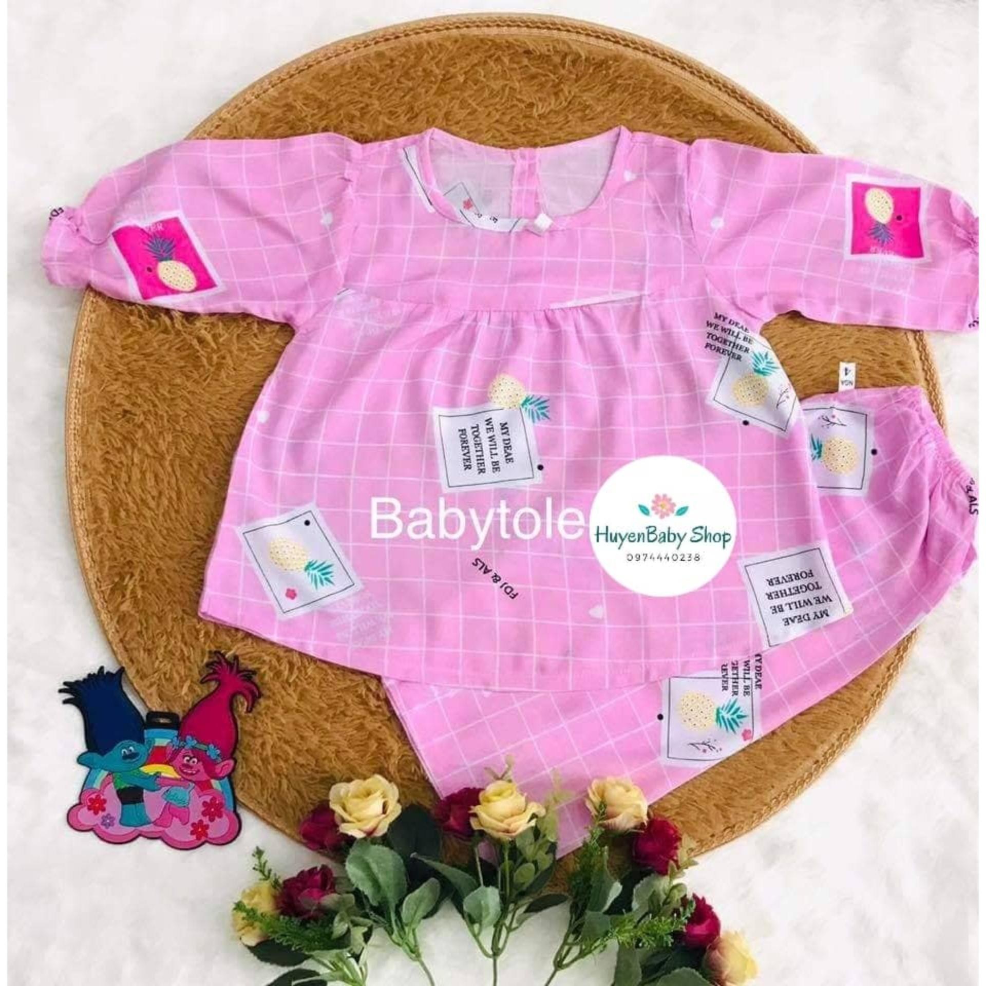 Bộ quần áo vải Tole, Lanh 2 da TAY DÀI cho bé gái