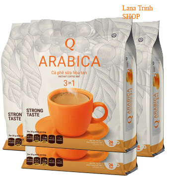 Cà phê sữa hòa tan 3in1 Arabica Trần Quang mua combo 4 bịch *24 gói