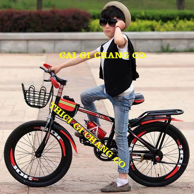 XE ĐẠP THỂ THAO CHO NAM VÀ NỮ TỪ 7 TUỔI ĐẾN 10 TUỔI TẶNG GIỎ, GÁCBAGA, BÌNH NƯỚC, CHẮN BÙN, TÚI