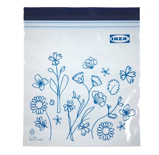 Hộp túi zip lock hoa văn istad i.k.e.a - xanh lam 1l