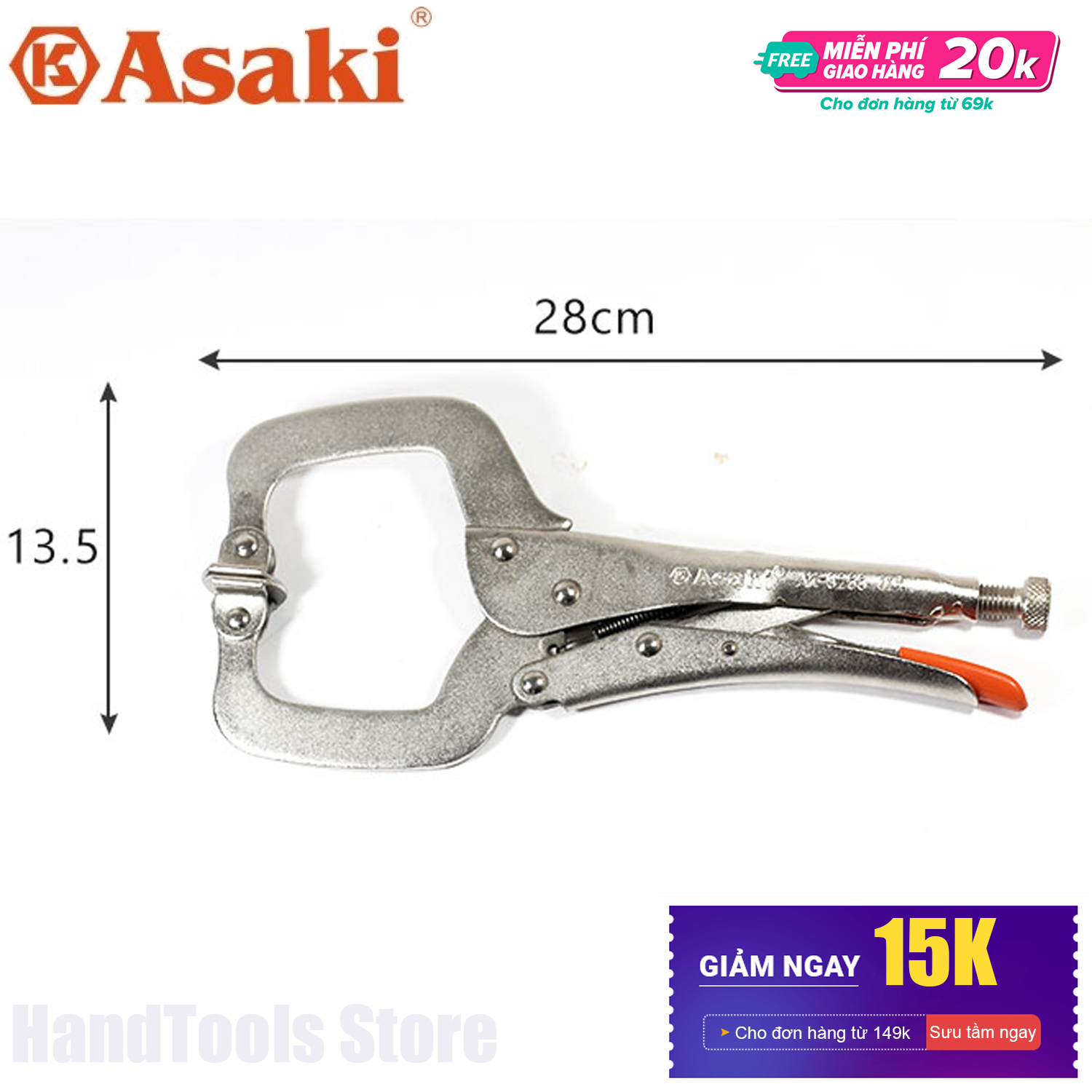 Kìm chết Asaki 11 inch AK-8266