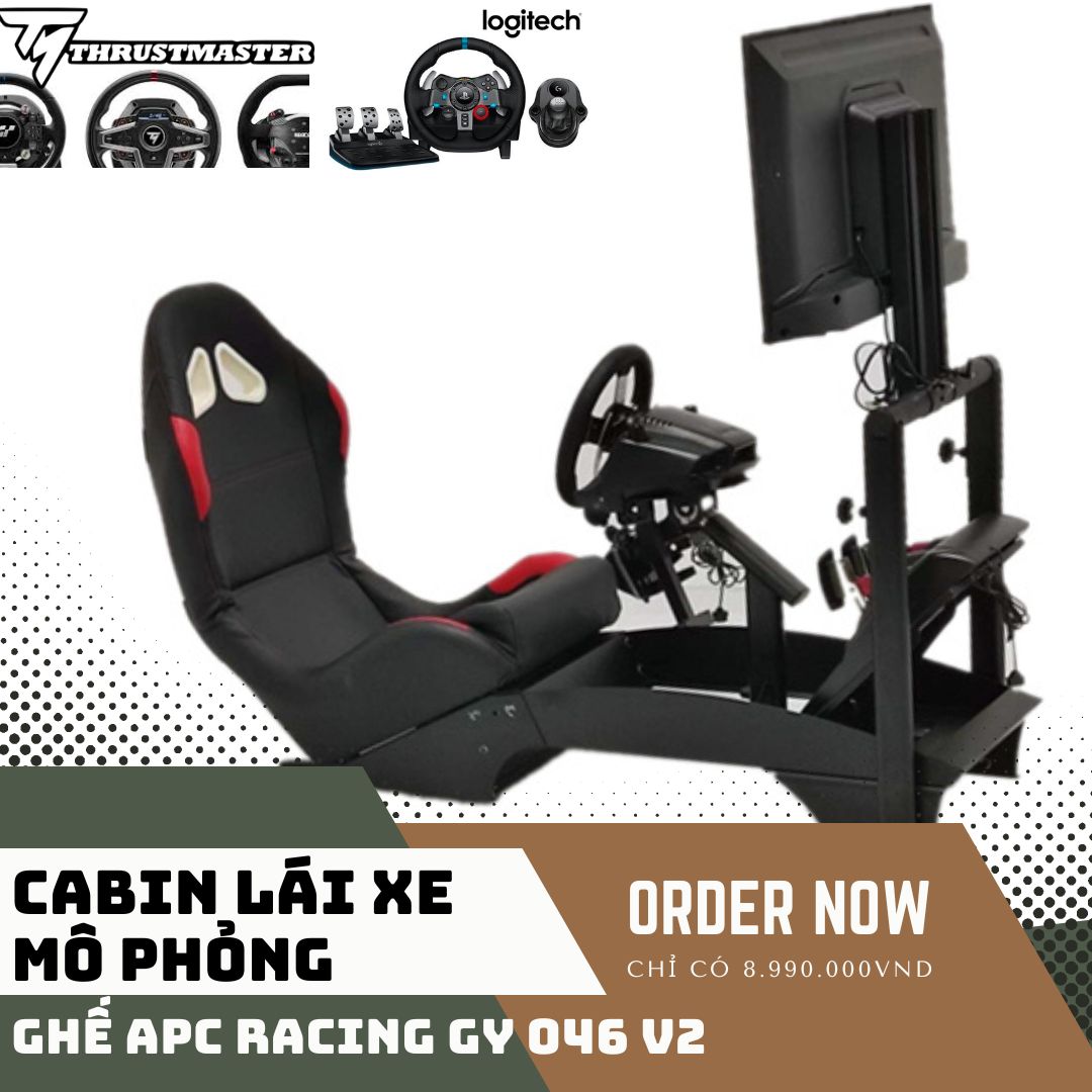 Cabin buồng ghế giả lập lái xe techlife apc f1 racing sim gy046 v2 / ghế đua xe f1 gy-046 v2 kèm giá màn hình tv