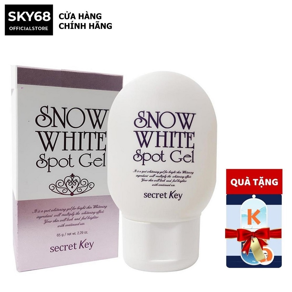 Gel giảm thâm dưỡng trắng da Secret Key Snow White Spot Gel 65g + Tặng kèm 1 mặt nạ dưỡng da Foodaholic bất kì