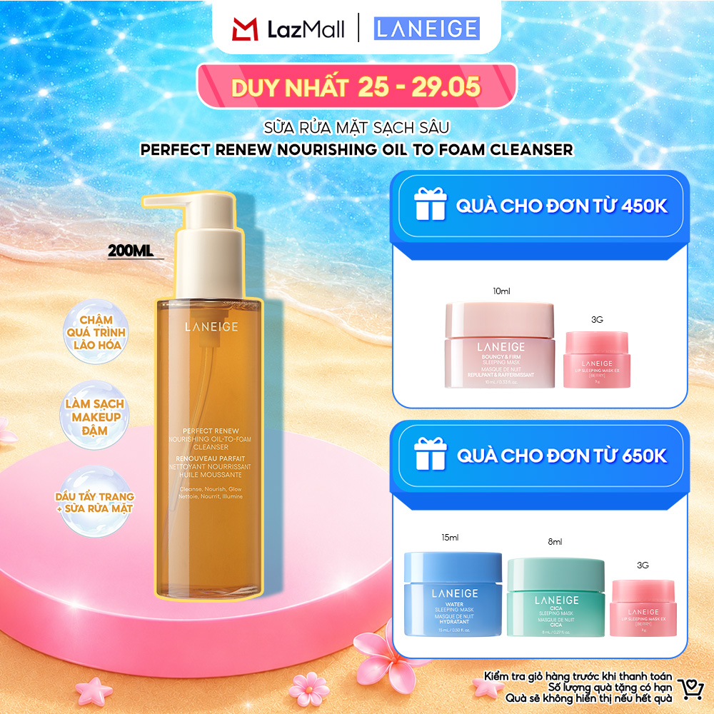 Sữa Rửa Mặt Sạch Sâu Perfect Renew Nourishing Oil To Foam Cleanser 200ml