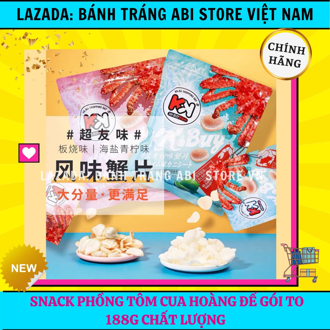 Snack phông tôm cua hoàng đế siêu to khổng lổ hàng chất lượng 188g