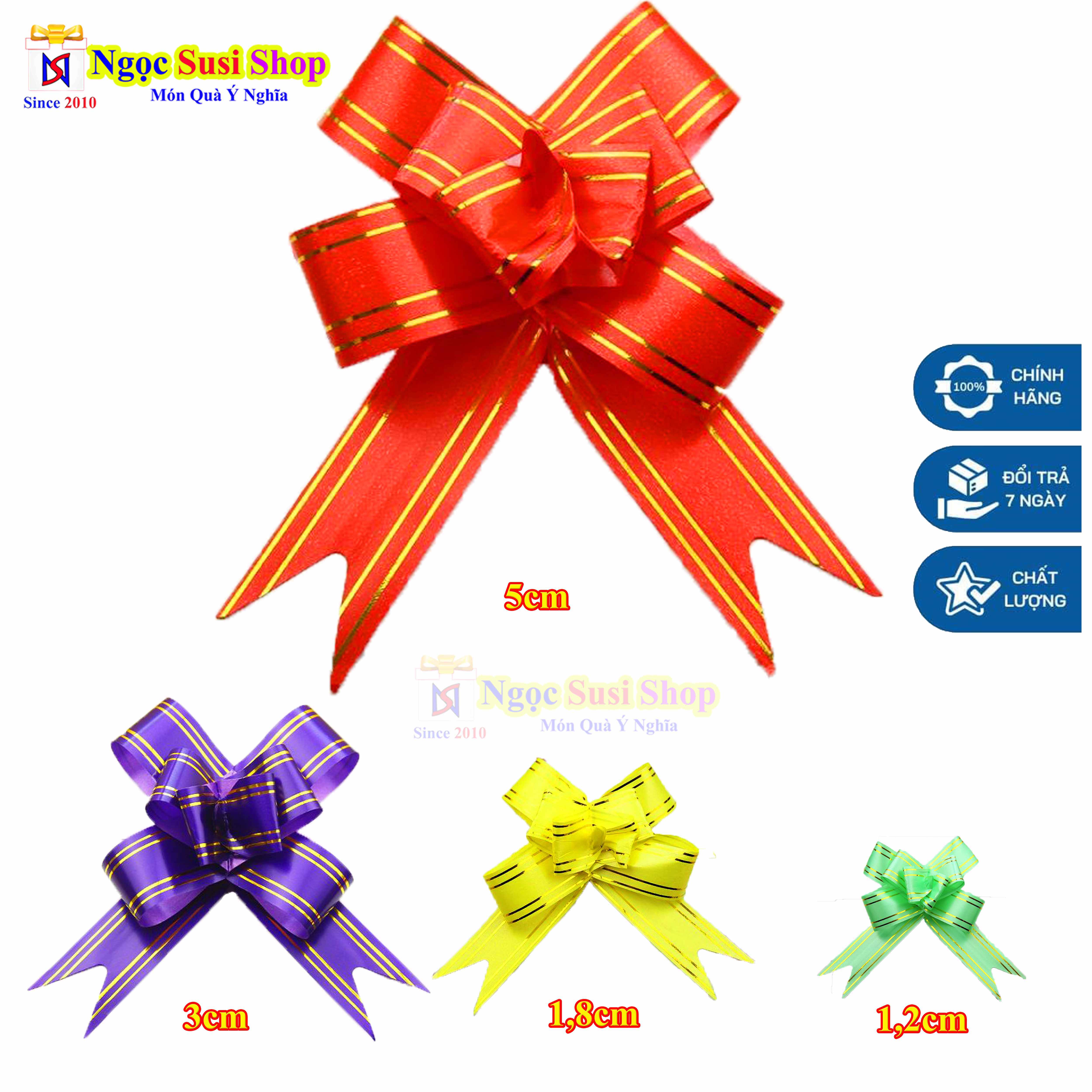 [CỰC ĐẸP] COMBO 10 - 60 NƠ RÚT MÀU GÓI QUÀ MUA CHỌN SIZE  GIAO MẪU MÀU NGẪU NHIÊN - NƠ RÚT TRANG TRÍ