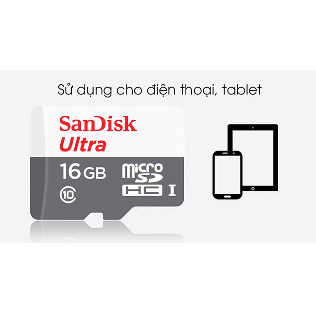 Thẻ nhớ micro SD sandisk Ultra 16GB 80Mb/s - New version (1) - MUL 16