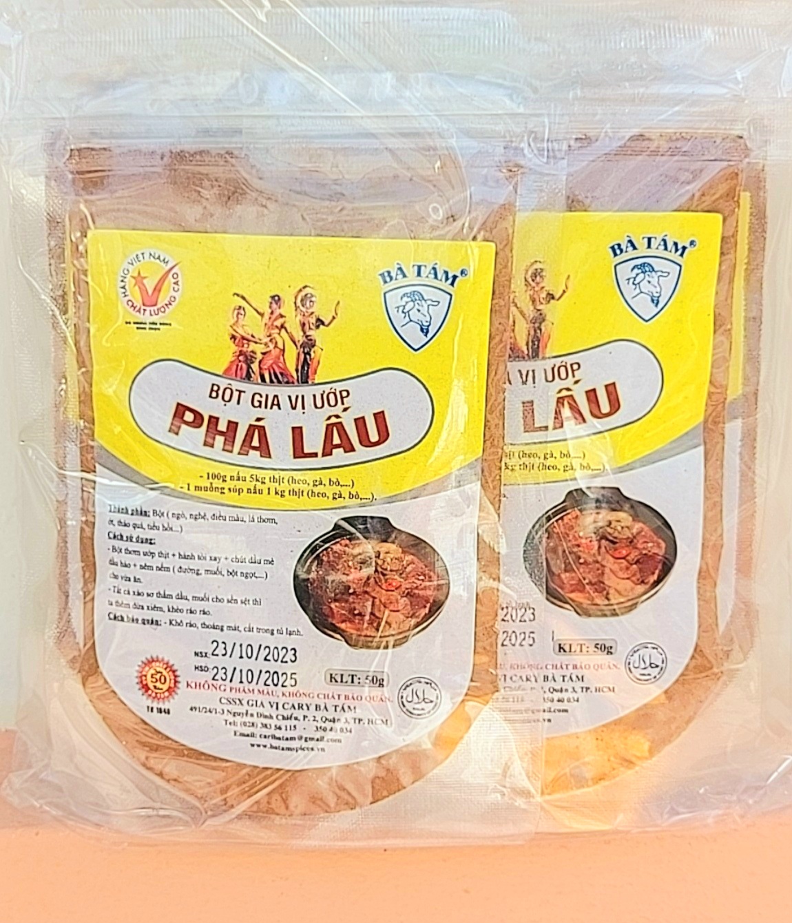 Bột gia vị phá lấu bò bà tám gói 50g hộp 10 gói
