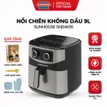 Nồi Chiên Không Dầu 9L Sunhouse SHD4035 - Công Suất 1800W, Mặt Trước Inox 304 Dễ Dàng Vệ Sinh