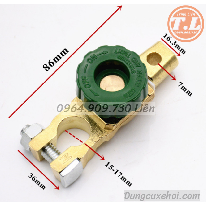1 Cái cọc bình ắc quy bằng đồng , Ngắt bình ắc quy ô tô