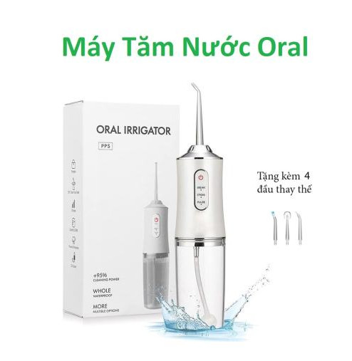 Máy tăm nước Oral Irrigator Plus - Máy lấy cao răng vệ sinh răng 4 đầu tăm mẫu mới nhất , Làm sạch tận sâu trong kẽ răng, giảm tình trạng sâu răng , Làm sạch răng miệng nhanh chóng, tiết kiệm thời gian. Bảo Hành 12 Tháng