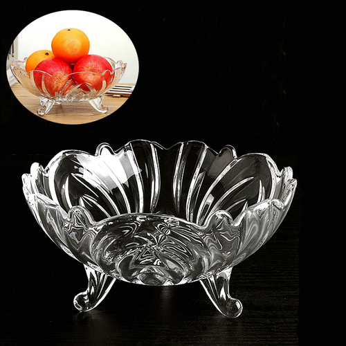 [HCM]Dĩa đựng trái cây thủy tinh cao cấp 3 chân thiết kế sang trọng tao nhã phù hợp nhiều không gian