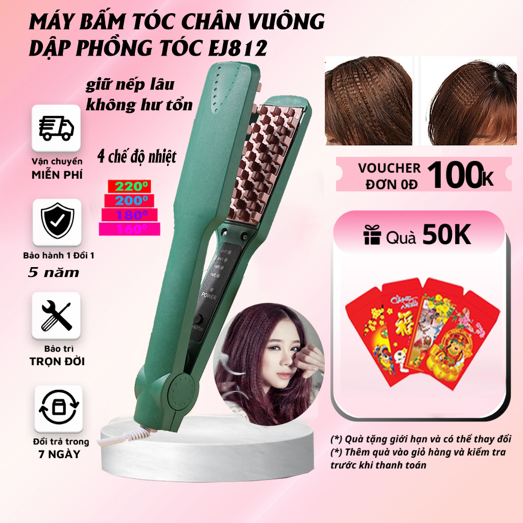 Máy dập xù bấm tóc phồng chân tóc chân vuông mẫu mới, Máy Dập Xù Máy Tạo Nếp Tóc Mini Tiện Lợi Du Lịch Hàng Chuẩn Đẹp