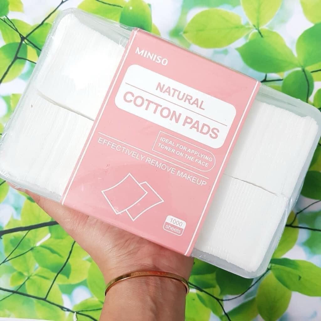 Bông tẩy trang Miniso dưỡng da cotton pads đa năng chất bông tự nhiên mềm mại (HỘP 1000 MIẾNG)