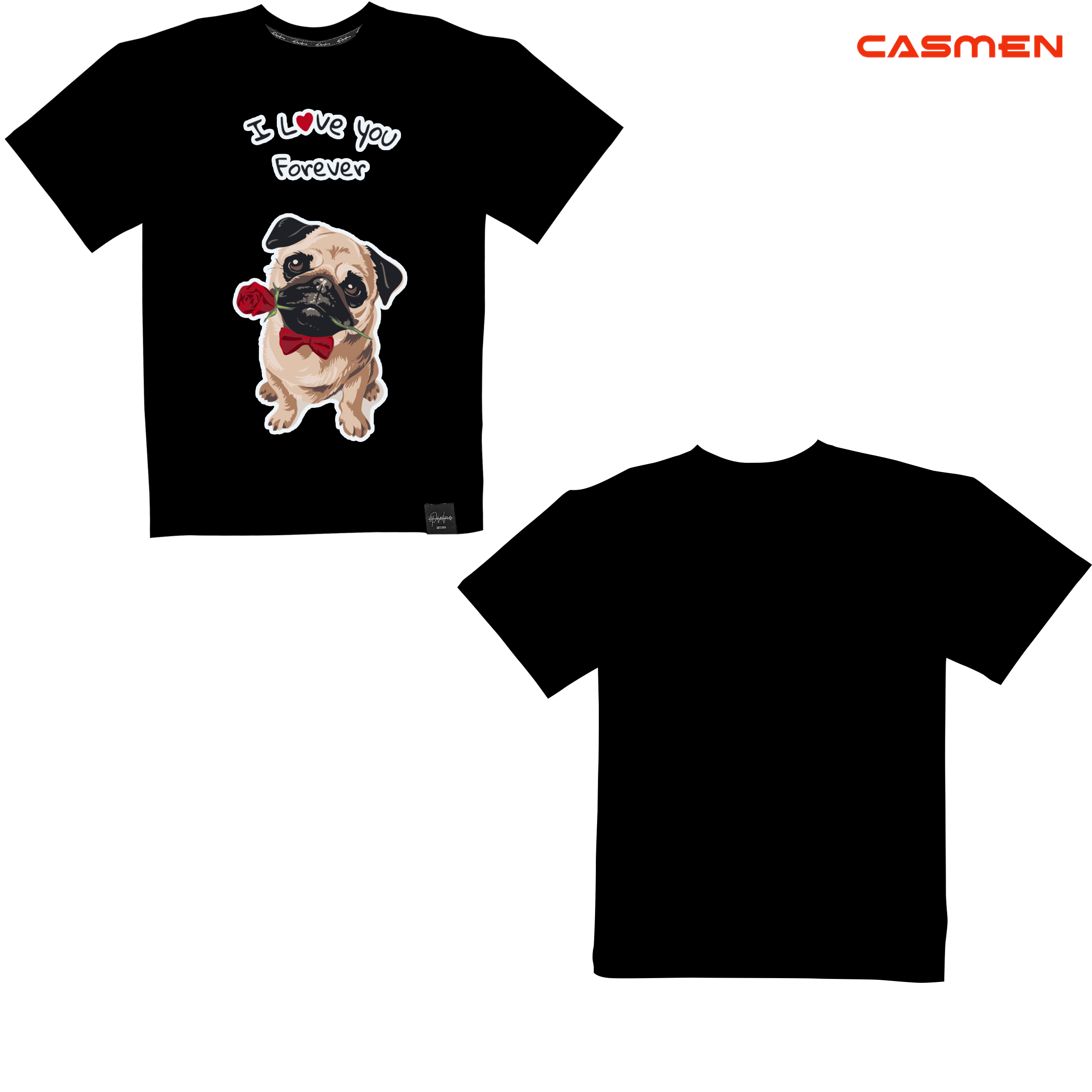 Áo thun form rộng unisex nam nữ Cute Pug