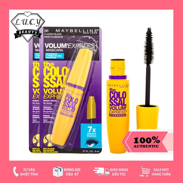 Hàng USA- Macara Maybelline Colossal Volum Express 7X chuẩn Auth 100%