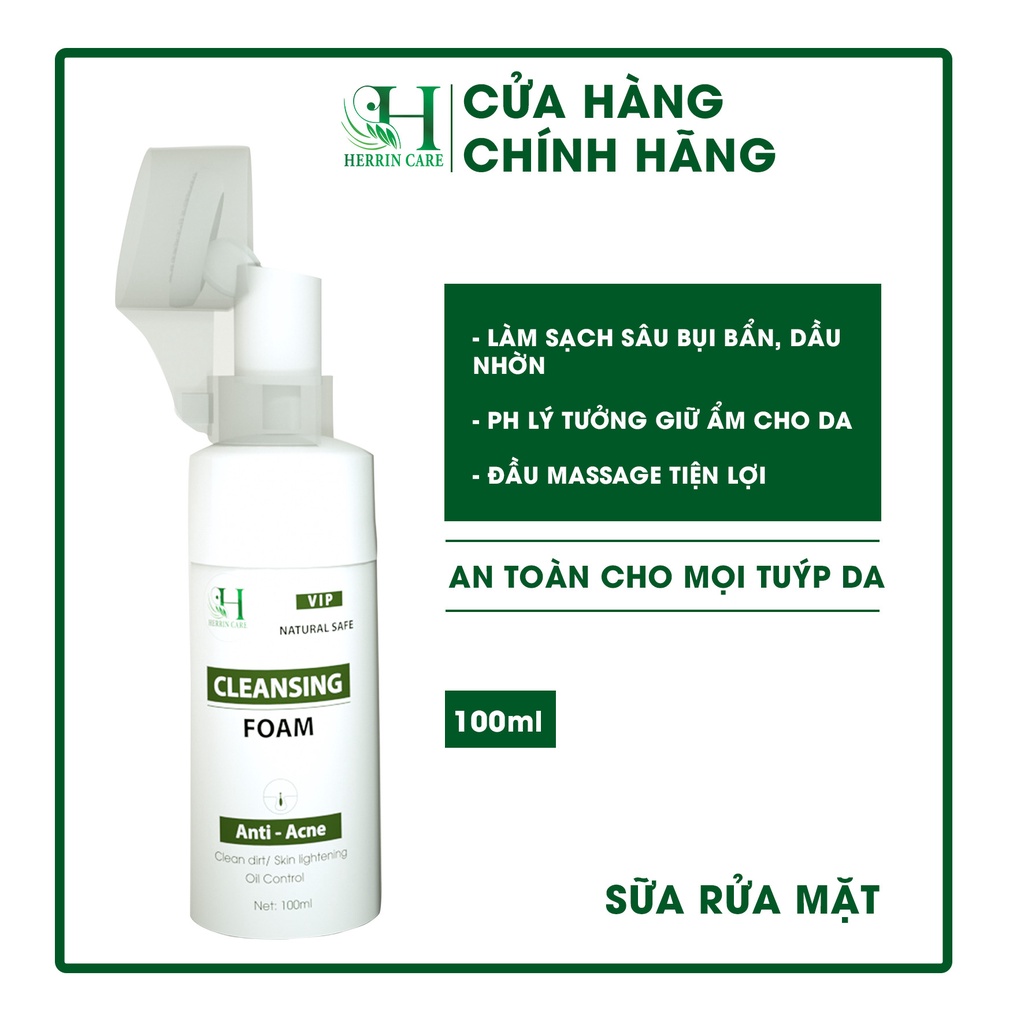 Sữa rửa mặt tạo bọt herrin care cleansing foam 100ml