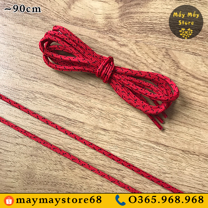 Dây giày đỏ vằn đen ~90cm
