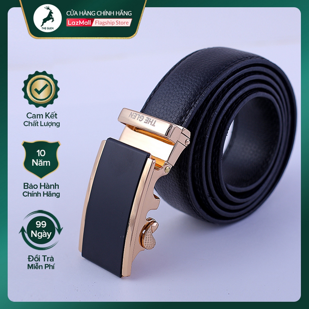 Thắt lưng nam đẹp dây nịt nam hàng hiệu The Glen da PU cao cấp khóa tự động cho vòng eo 60 cm đến 110 cm - Thời trang nam , phụ kiện nam bảo hành 10 năm có hộp đựng làm quà tặng TG107