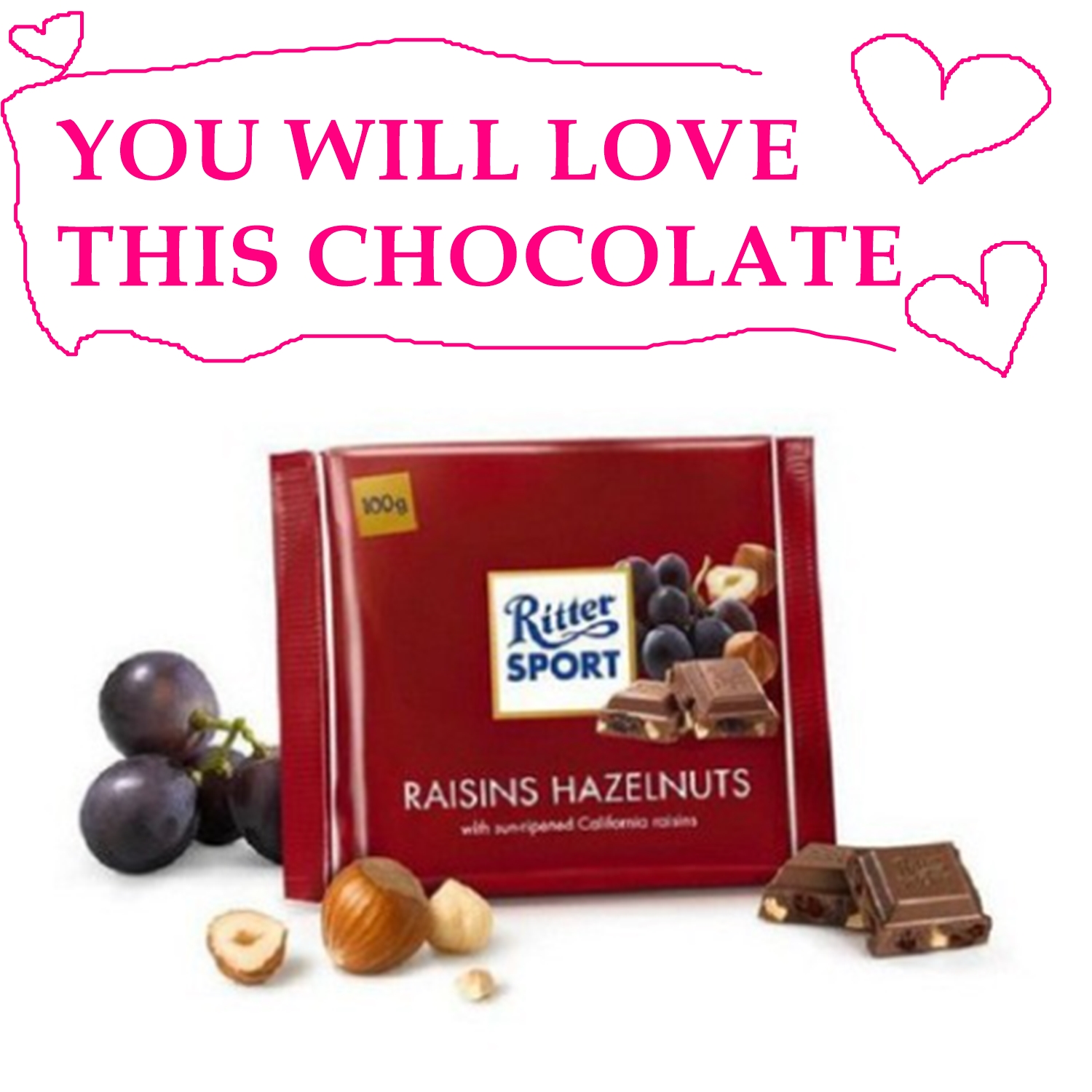 Socola sữa nhân nho khô và hạt dẻ 100g Sản Phẩm Nhập Khẩu Đức