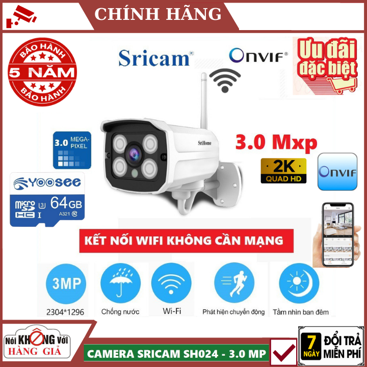 Camera wifi ngoài trời Srihome Sh024 , phát hiện chuyển động , chế độ offline tiện dụng AP hotspot , camera ip , camera chống trộm , camera an ninh , camera mini , camera ngoài trời ,camera srihome , camera