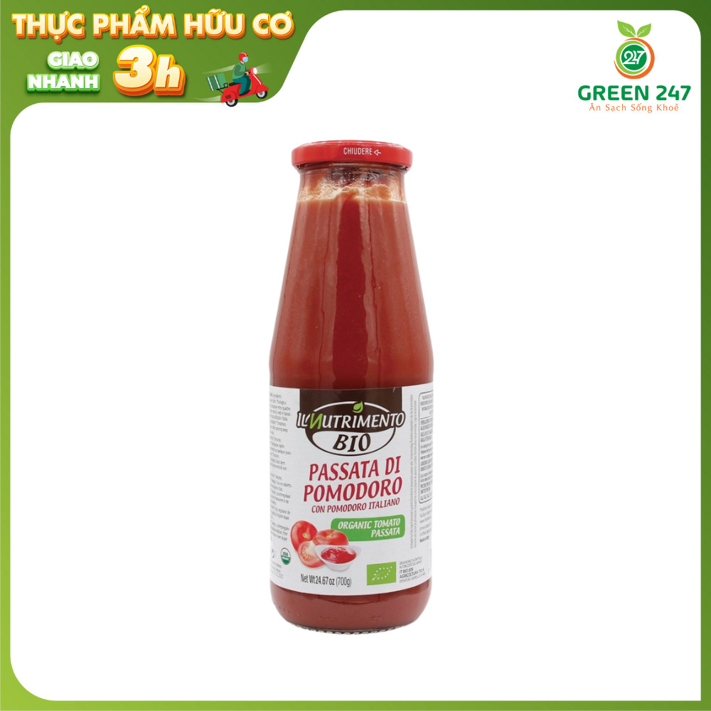 Sốt cà chua ý hữu cơ il nutrimento green247 700g pvn328 chính hãng