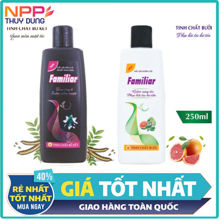 Combo Dầu Gội Familiar Tinh Chất Bưởi và bồ kết chai 250ml