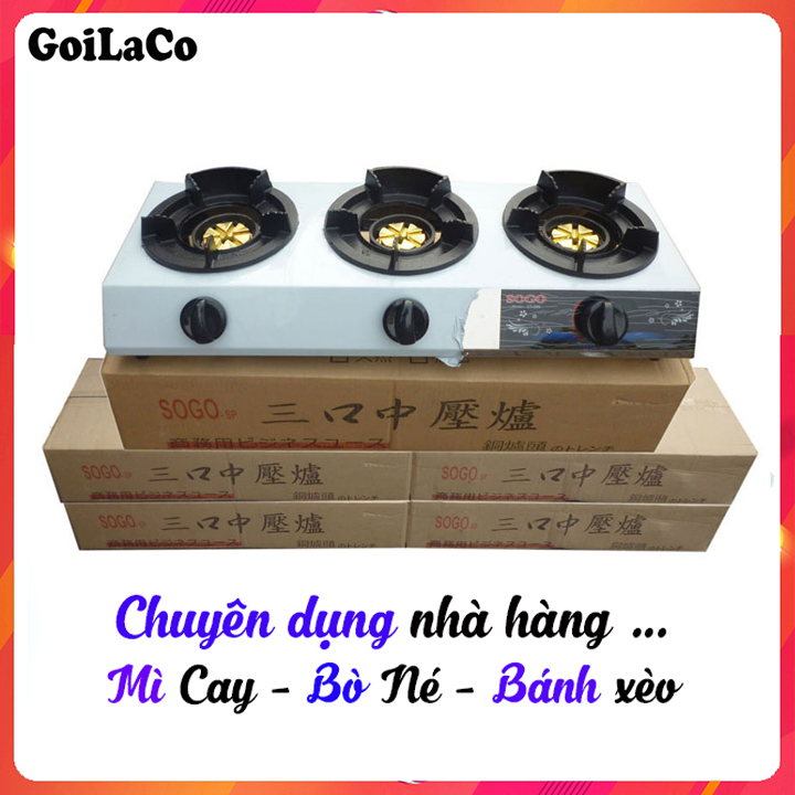 BẾP GAS BÁN CÔNG NGHIỆP KHÈ 3 LÒ SOGO GT-208S3