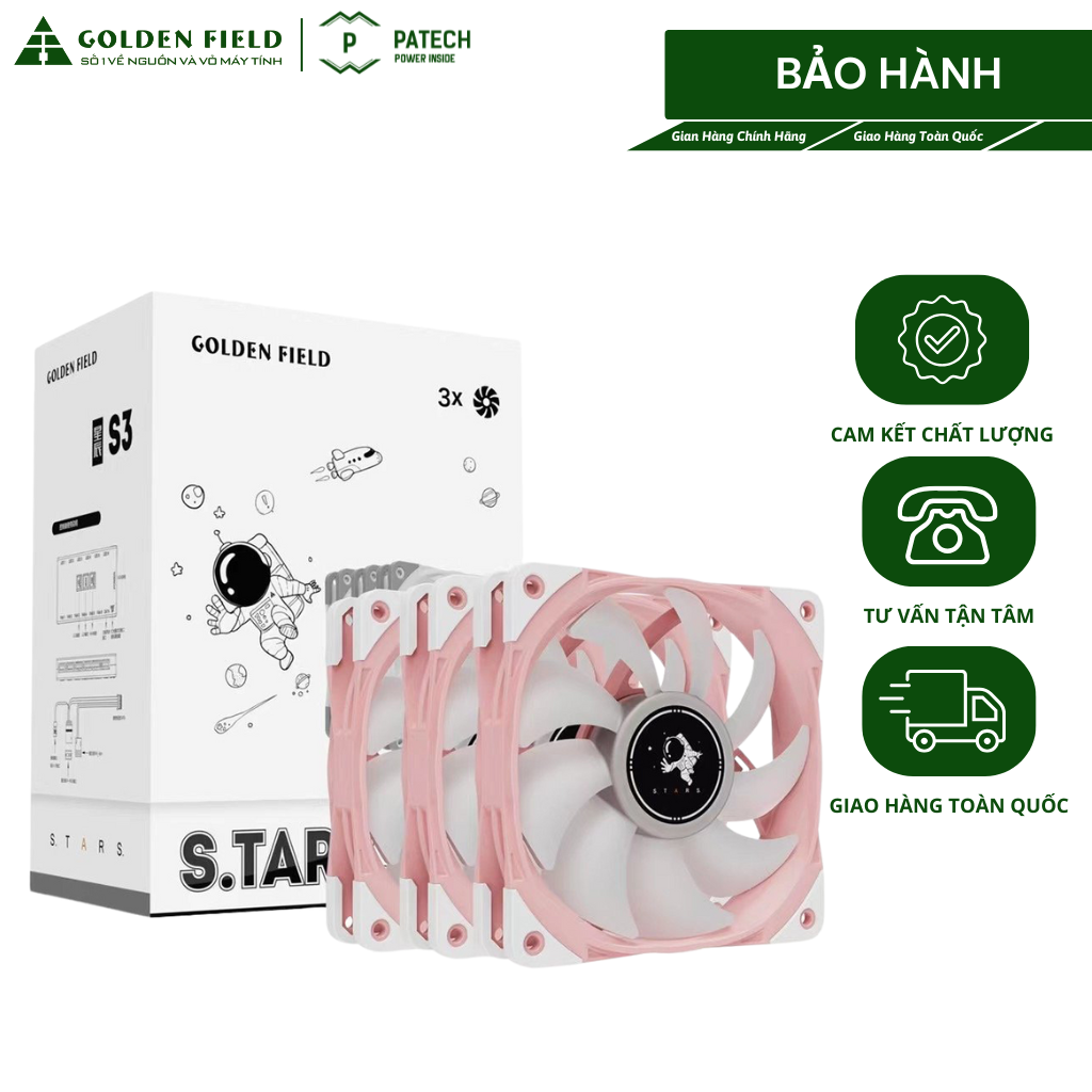 Quạt Tản Nhiệt, Stars ARGB Fan, Pink Phiên Bản Gió Thổi Xuôi Và Thổi Ngược |Patech Electronics Giá 196,000 Đồng*Miễn phí vận chuyển