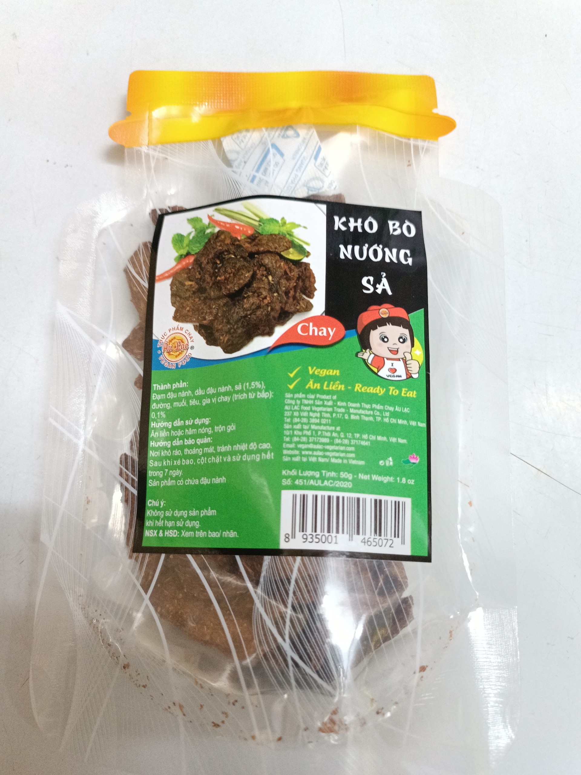 Khô Bò Nướng Sả Chay Âu Lạc 50g
