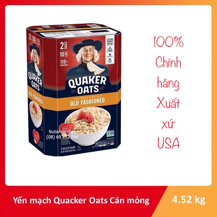 [MẪU MỚI ]BỘT YẾN MẠCH QUAKER MỸ HỘP 4,5KG