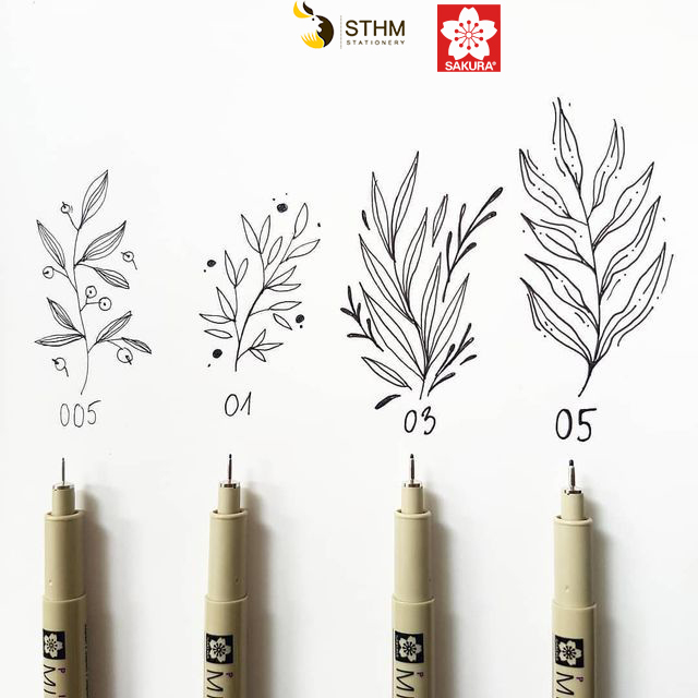 Bút line đi nét Sakura Pigma Micron Chính hãng Sakura Nhật bản - Ngòi chuẩn size, Kháng nước - STHM stationery