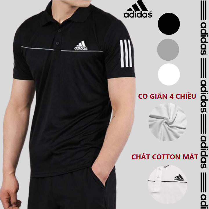 Áo thun nam, áo thể thao nam có cổ chất cotton, cổ trụ co giãn 4 chiều