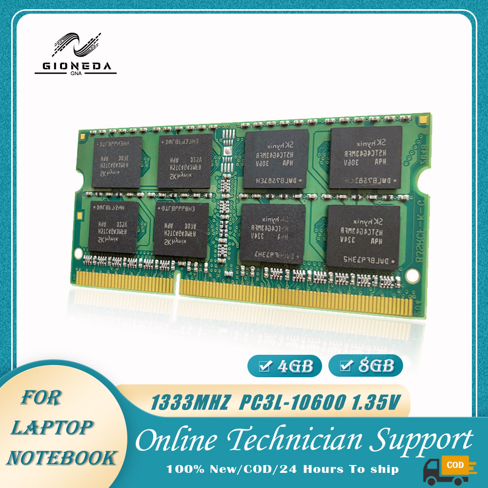 Gioneda DDR3L Laptop Notebook RAM 8GB 4GB 1333MHz 1600MHzCL9 11 Unbuffered