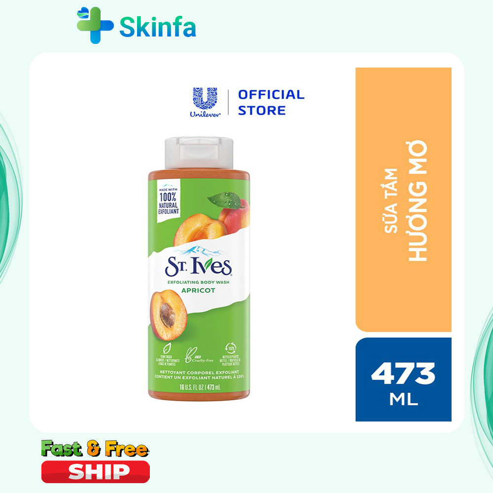 Sữa tắm st.ives chiết xuất mơ tẩy tế bào chết 473ml