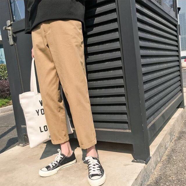 Quần kaki baggy unisex màu nâu