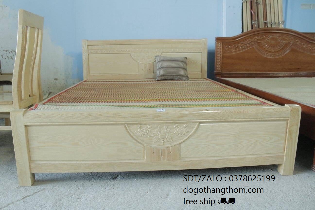 giường gỗ sồi 1m8