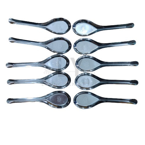 Bộ 10 muỗng canh chất liệu inox dài 15cm, thìa dày cao cấp bền đẹp