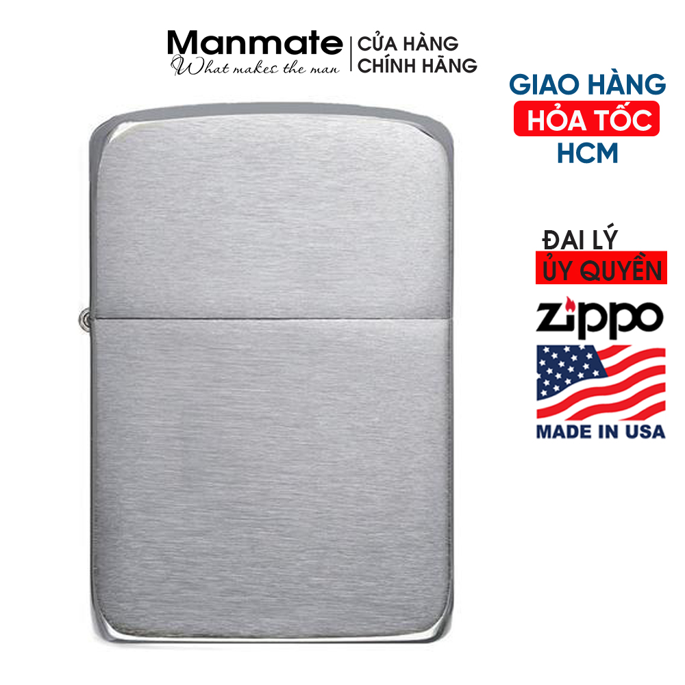 Zippo mỹ chính hãng 1941 Rep. Brushed Chrome (made in usa) - Manmate (không bao gồm xăng)