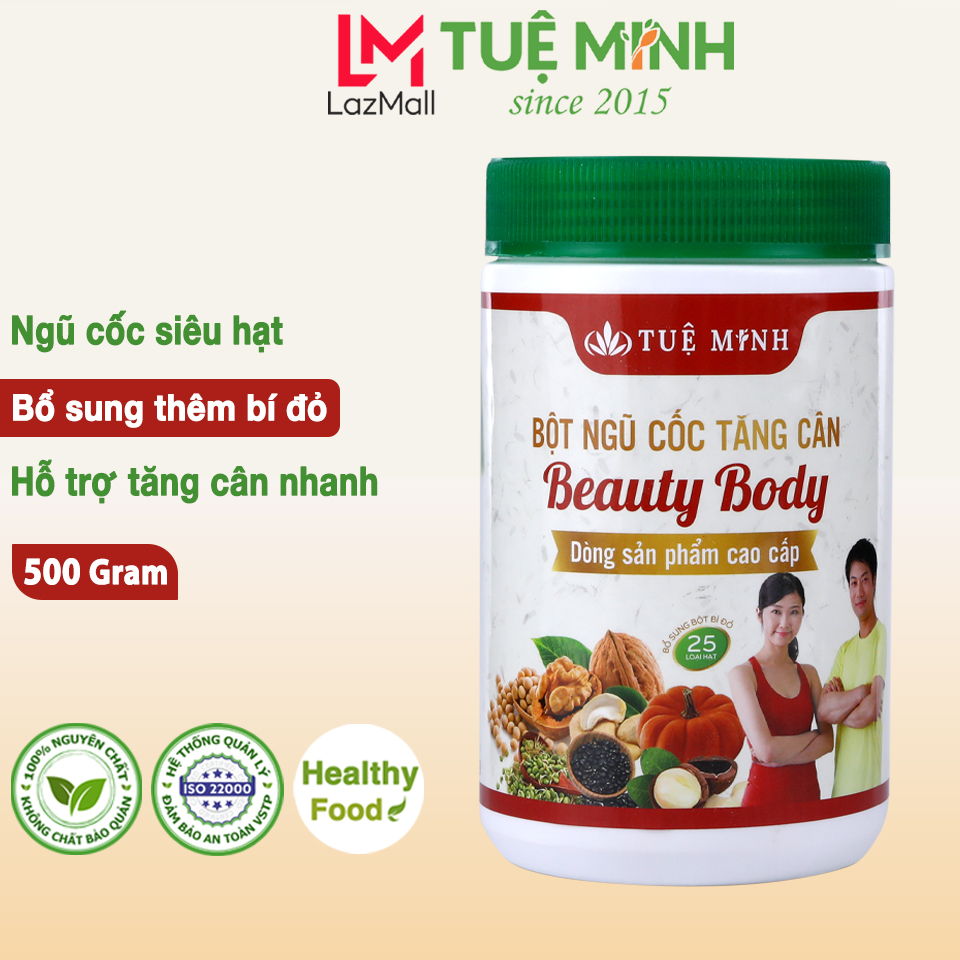 Bột ngũ cốc tăng cân Tuệ Minh Beauty Body, ngũ cốc tăng cân cho người gầy 500g
