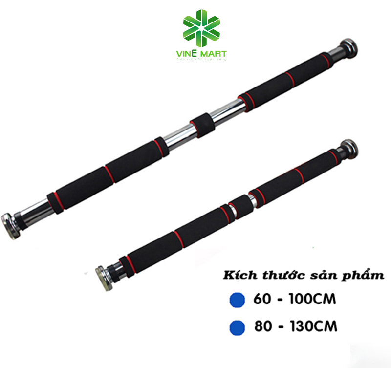 Xà đơn tập gym - xà đơn treo tường treo cửa tùy chỉnh độ dài, không cần bắt vít