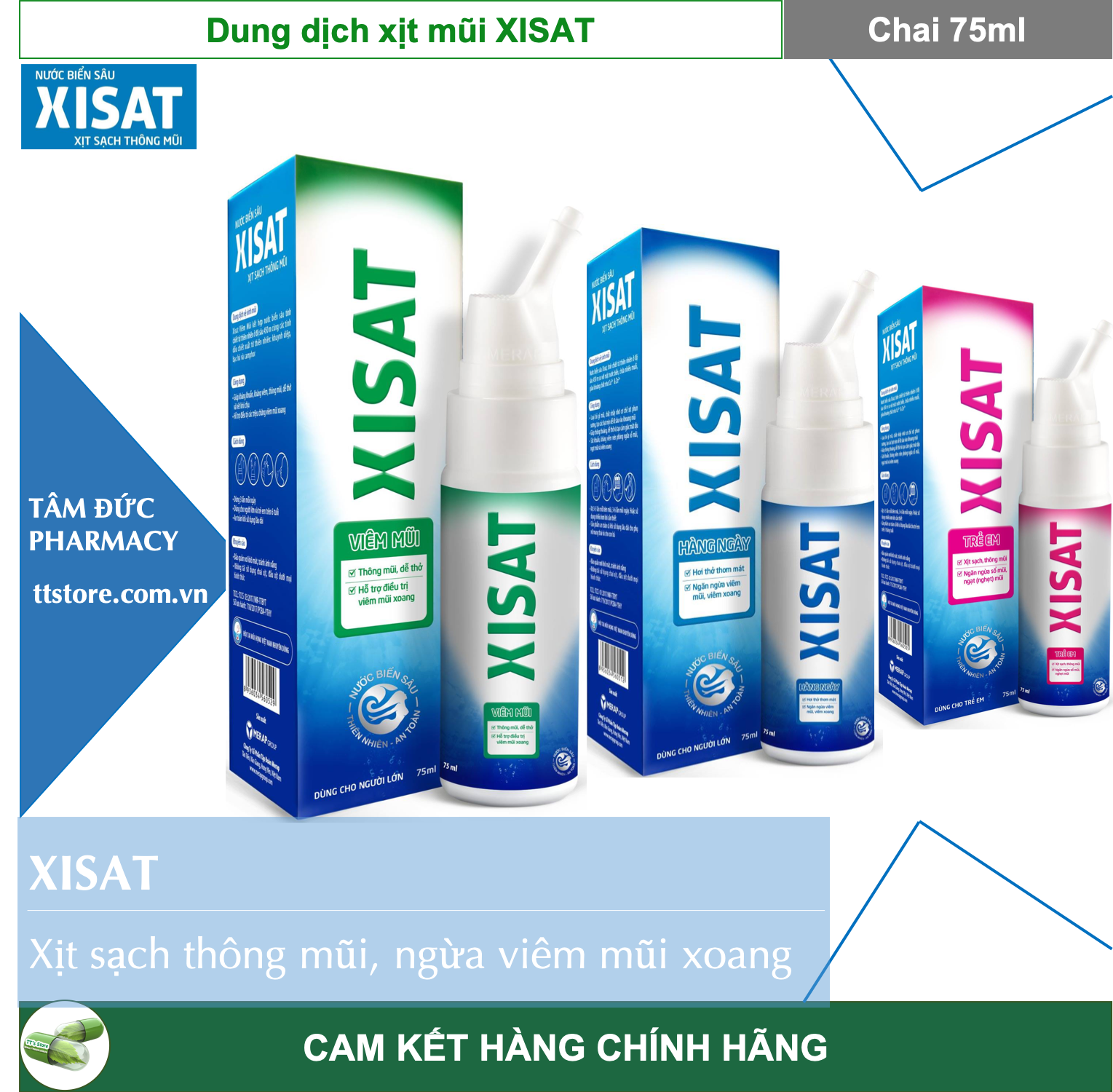 Xisat - nước biển sâu / dung dịch xịt mũi xisat