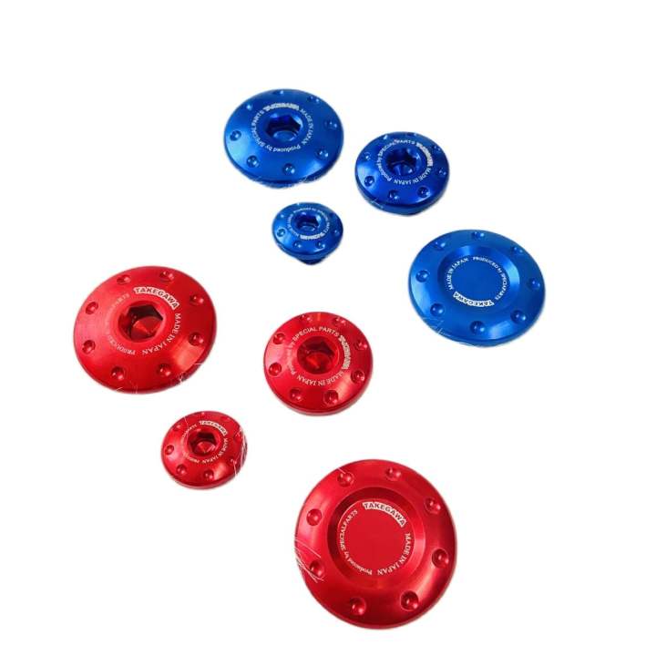 Bộ ốc mâm lửa, ốc nắp nhớt, nắp chụp cacte hộp sên xe máy chất liệu nhôm gắn cho dòng xe Honda như Wave, Dream, Future...