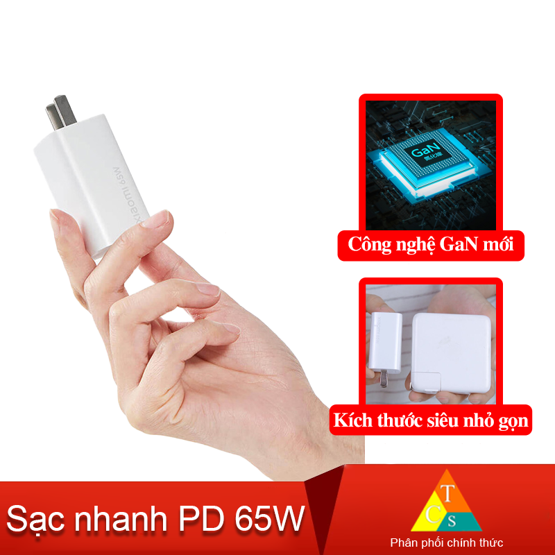 Bộ sạc Xiaomi GaN 65W Type-C AD65G/ BH 1 tháng