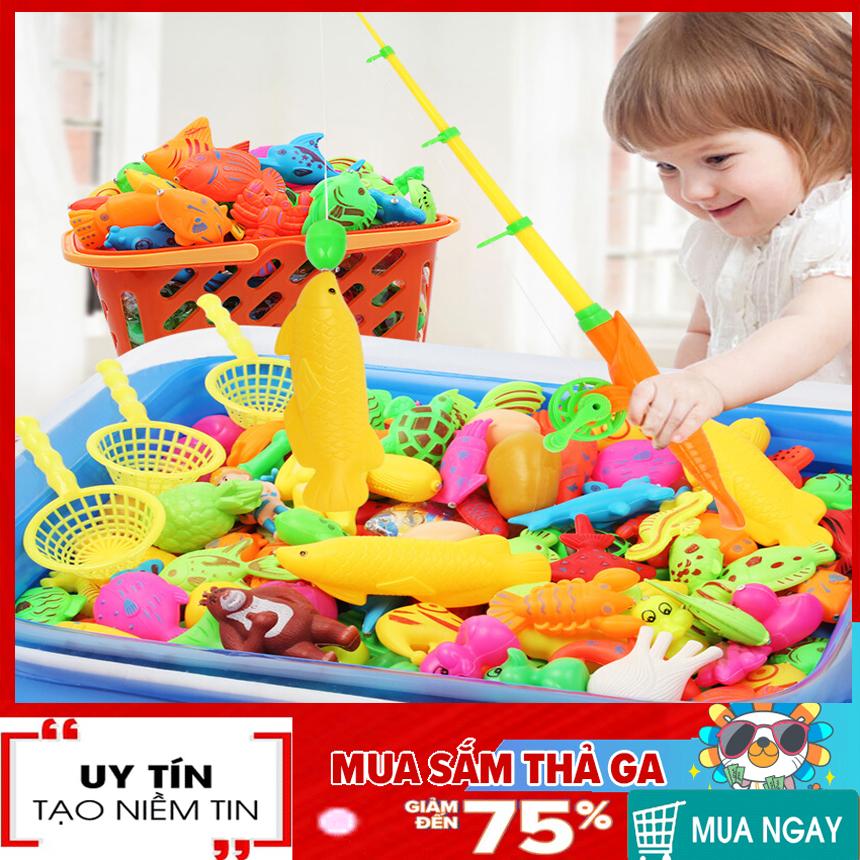 Đồ chơi trẻ em an toàn, Bộ Đồ Chơi Câu Cá 25 Món Kèm Bể Phao Cho Bé tạo không gian vui chơi thỏa thích cho bé, Giúp bé yêu phát triển nhạy bén hơn -giảm tới 50%
