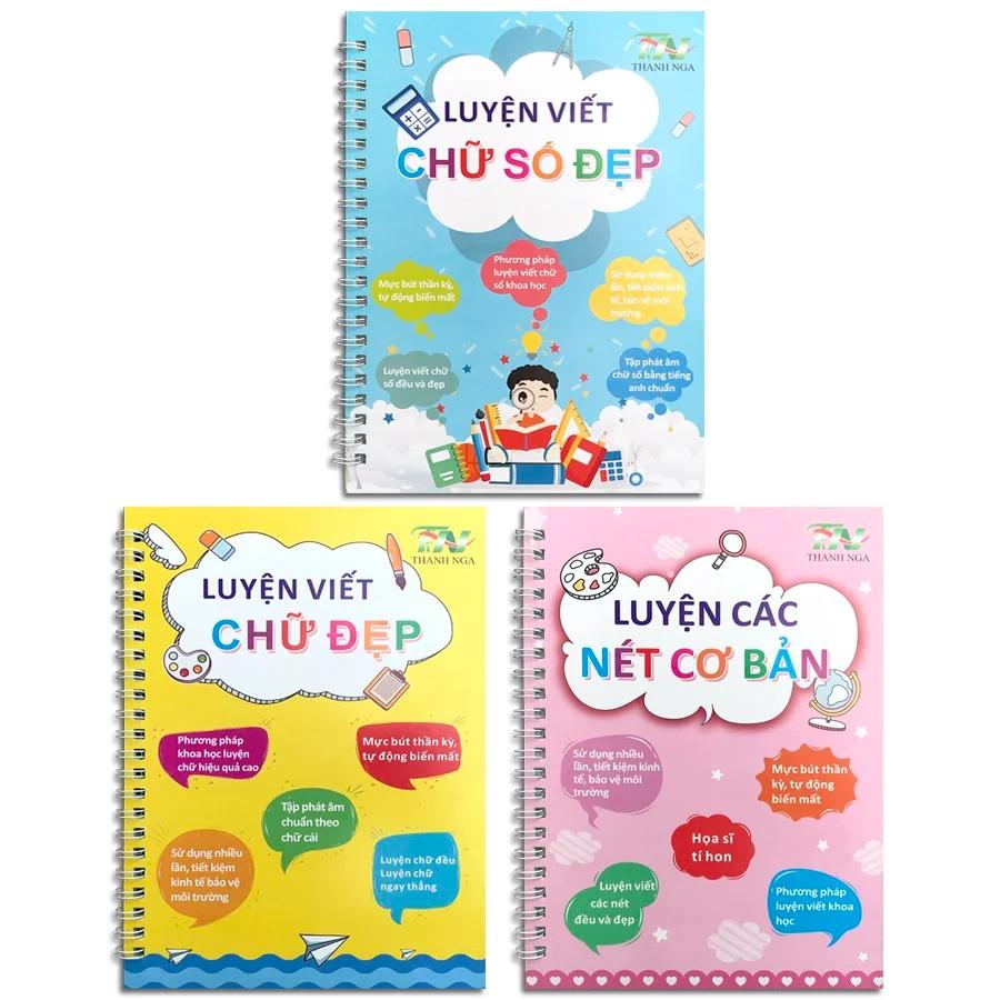 (TẶNG KÈM BÚT) COMBO 3 QUYỂN SÁCH CHO BÉ RÈN CHỮ VIẾT VÀ TẬP TÔ MÀU