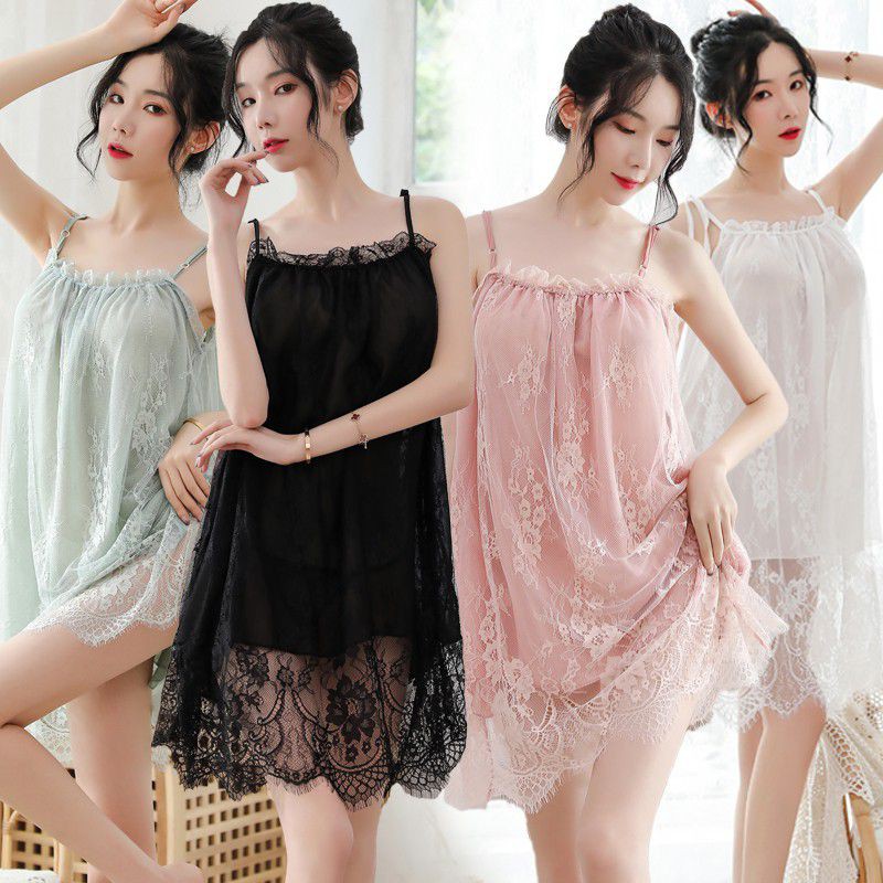 Váy Ngủ Công Chúa sexy hai dây phối ren gợi cảm 5174