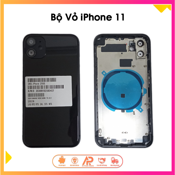Vỏ sườn thay thế cho điện thoại iPhone 11 - Linh kiện điện thoại chính hãng . Có kèm Khay SIm + Phím Bấm